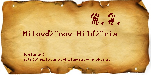 Milovánov Hilária névjegykártya